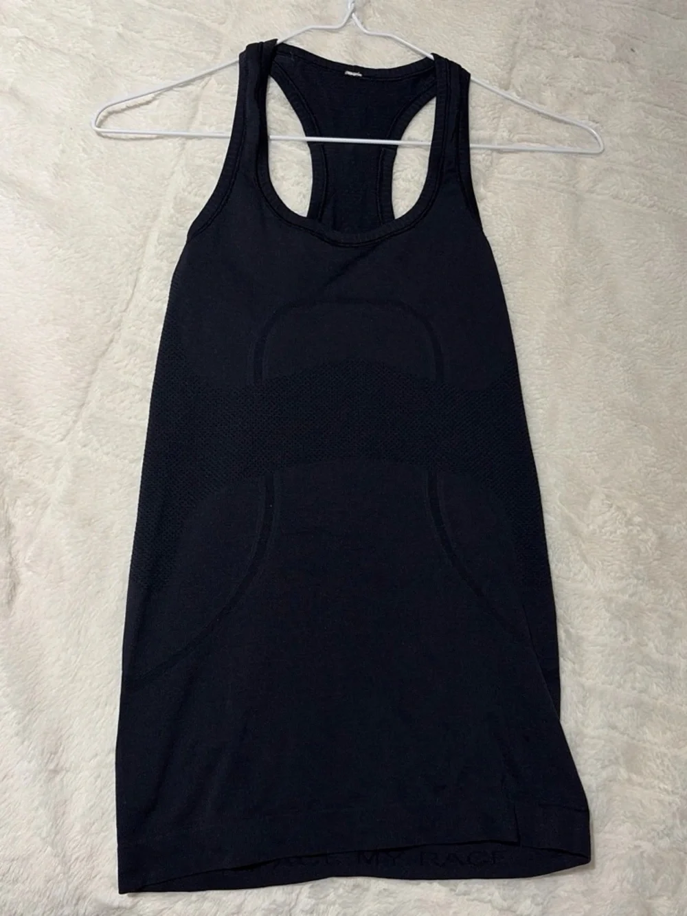 lululemon athletica Black Racerback Mesh Performance Tank